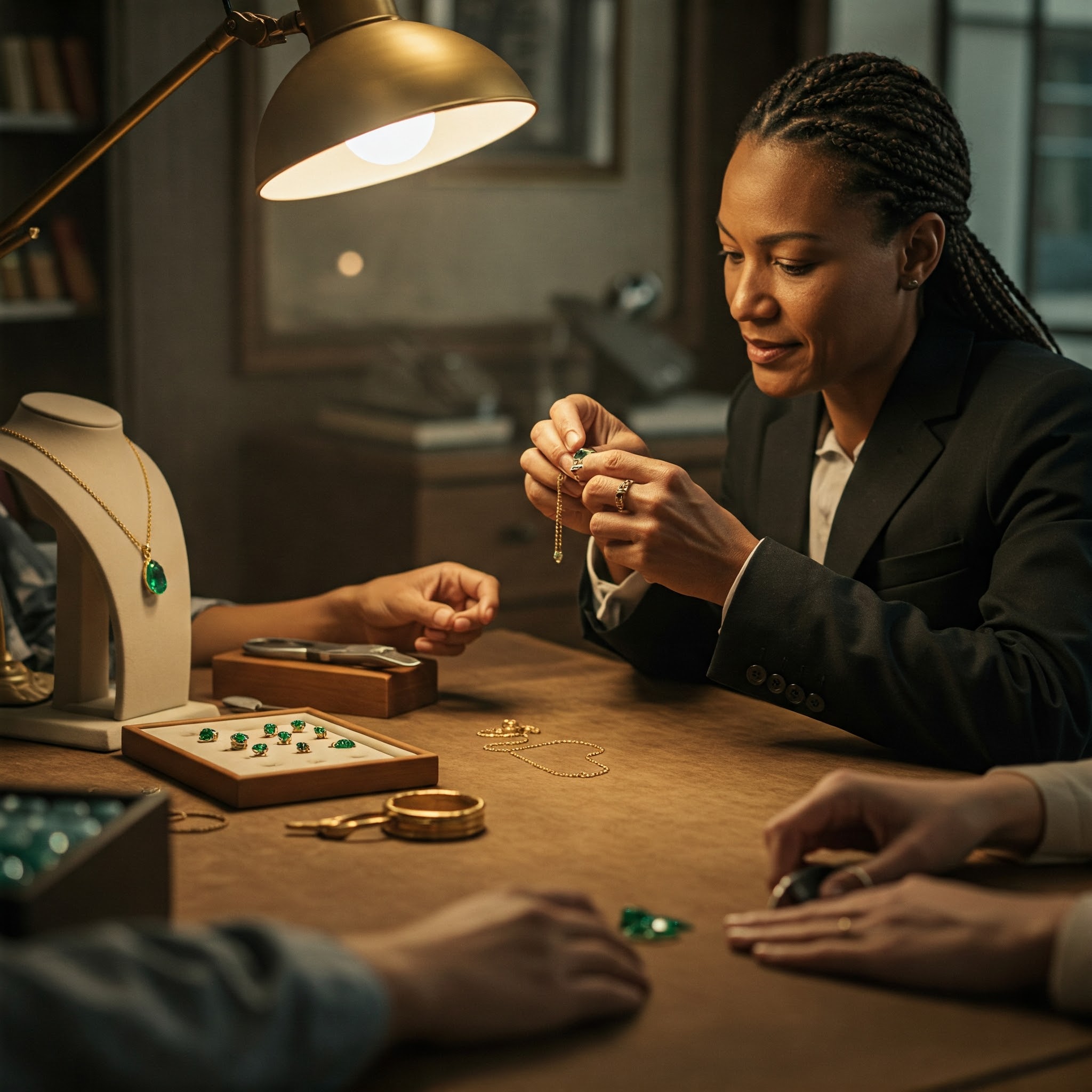 Close-up of a finely crafted AmeeShree Jewels ring