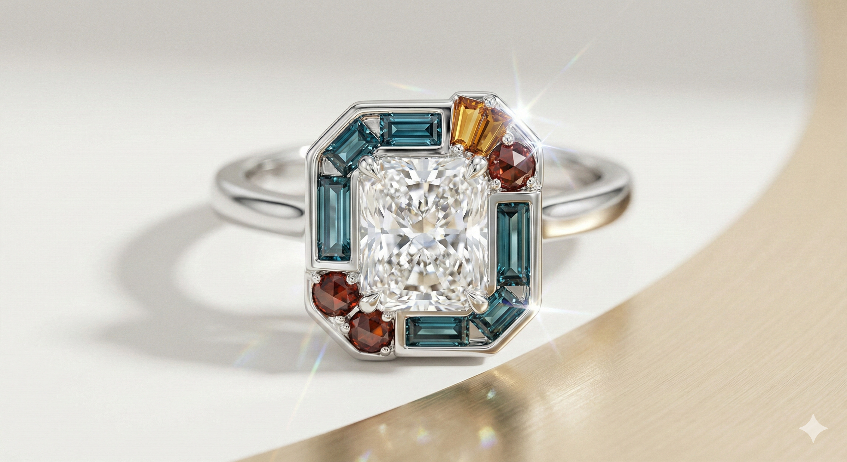 The Geometric Mosaic Radiant Ring